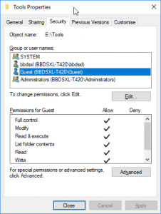 Allow access to shared folder anonymously on Windows 10